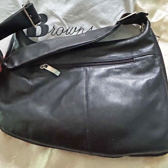 SHOULDER BAG, RENATO ANGI VENEZIA, MADE IN ITALY, SOFT CALF LEATHER, BLACK, TOP - Picture 8 of 13